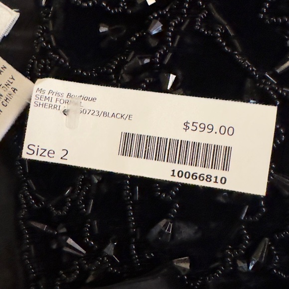NWT sherri hill size 2 semi formaL! COLOR IS BLACK TOP AND DEEP GREEN AS PICS - Picture 8 of 9